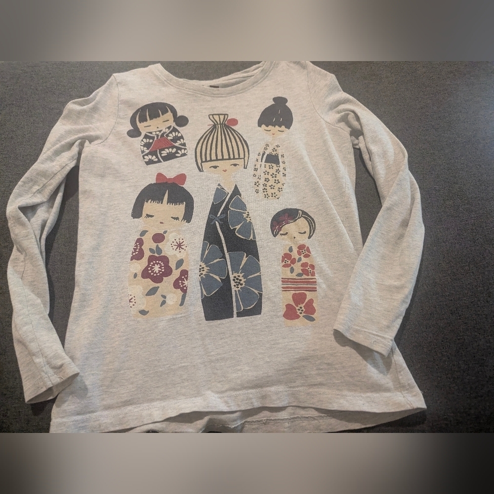 Tea Collection Girls' Kokeshi Dolls Shirt